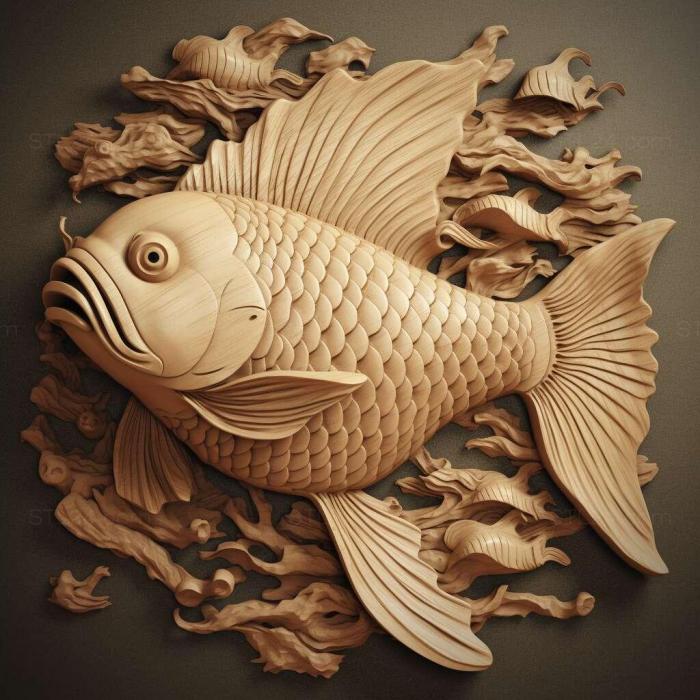Nature and animals (Panda fish fish 3, NATURE_4899) 3D models for cnc